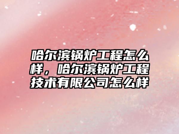 哈爾濱鍋爐工程怎么樣，哈爾濱鍋爐工程技術(shù)有限公司怎么樣