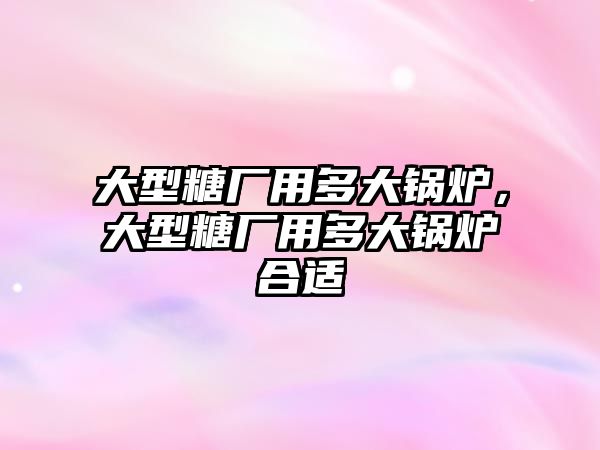 大型糖廠用多大鍋爐，大型糖廠用多大鍋爐合適