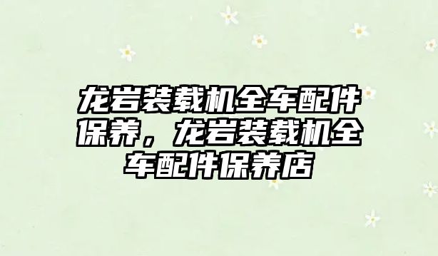 龍巖裝載機(jī)全車配件保養(yǎng)，龍巖裝載機(jī)全車配件保養(yǎng)店