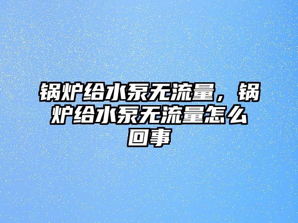 鍋爐給水泵無(wú)流量，鍋爐給水泵無(wú)流量怎么回事