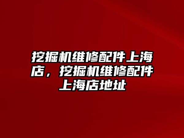 挖掘機維修配件上海店，挖掘機維修配件上海店地址