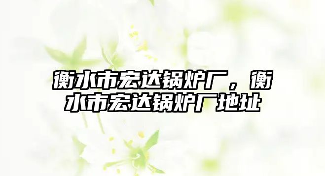 衡水市宏達(dá)鍋爐廠，衡水市宏達(dá)鍋爐廠地址