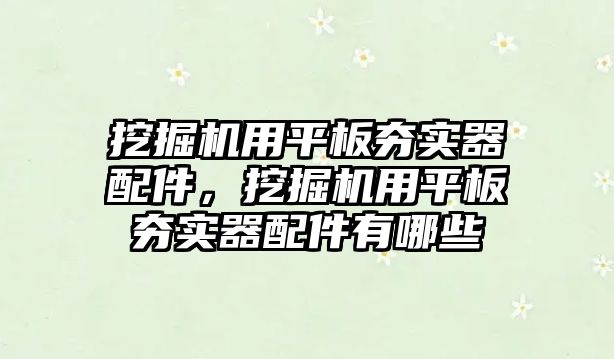 挖掘機(jī)用平板夯實(shí)器配件，挖掘機(jī)用平板夯實(shí)器配件有哪些
