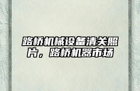 路橋機(jī)械設(shè)備清關(guān)照片，路橋機(jī)器市場