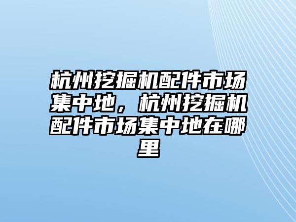 杭州挖掘機配件市場集中地，杭州挖掘機配件市場集中地在哪里