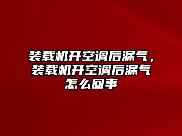 裝載機開空調(diào)后漏氣，裝載機開空調(diào)后漏氣怎么回事