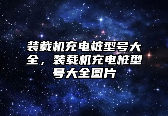 裝載機(jī)充電樁型號(hào)大全，裝載機(jī)充電樁型號(hào)大全圖片