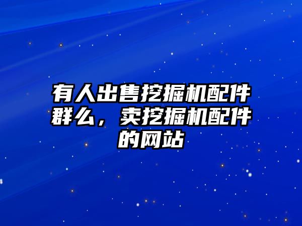 有人出售挖掘機配件群么，賣挖掘機配件的網(wǎng)站