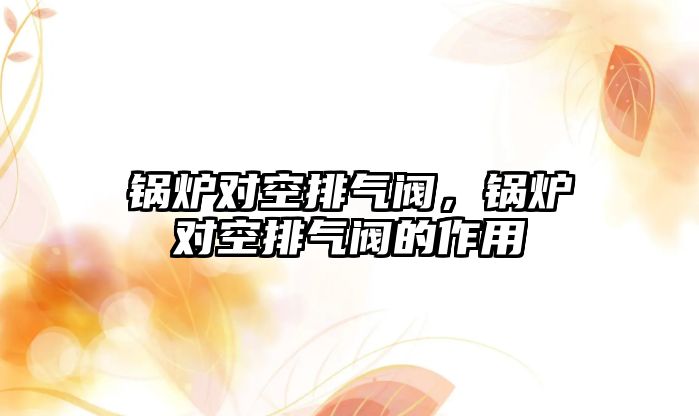 鍋爐對(duì)空排氣閥，鍋爐對(duì)空排氣閥的作用