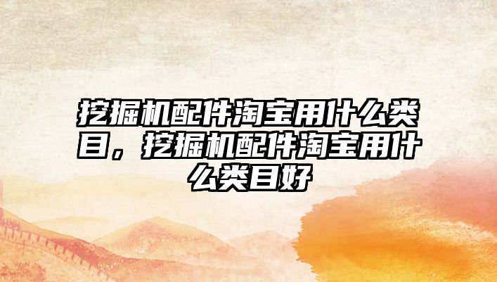 挖掘機(jī)配件淘寶用什么類目，挖掘機(jī)配件淘寶用什么類目好
