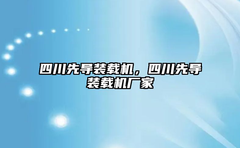 四川先導(dǎo)裝載機(jī)，四川先導(dǎo)裝載機(jī)廠家