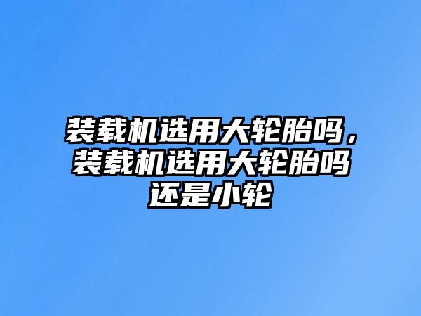 裝載機(jī)選用大輪胎嗎，裝載機(jī)選用大輪胎嗎還是小輪