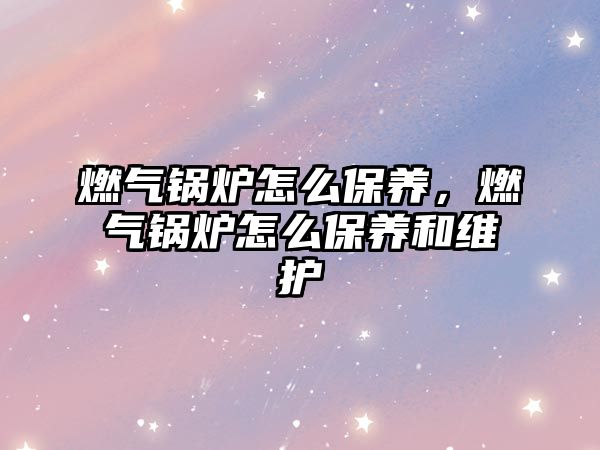 燃?xì)忮仩t怎么保養(yǎng)，燃?xì)忮仩t怎么保養(yǎng)和維護(hù)