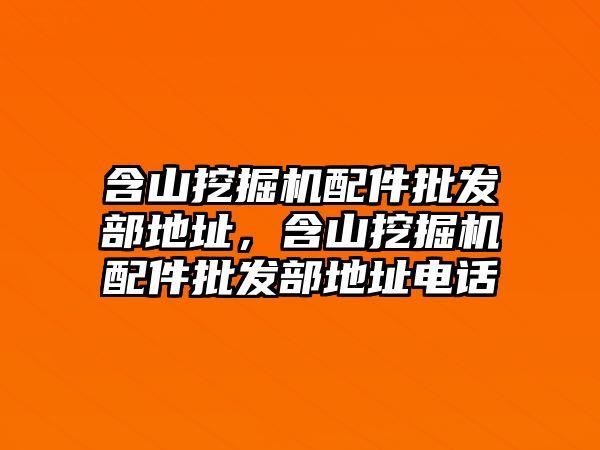 含山挖掘機配件批發(fā)部地址，含山挖掘機配件批發(fā)部地址電話