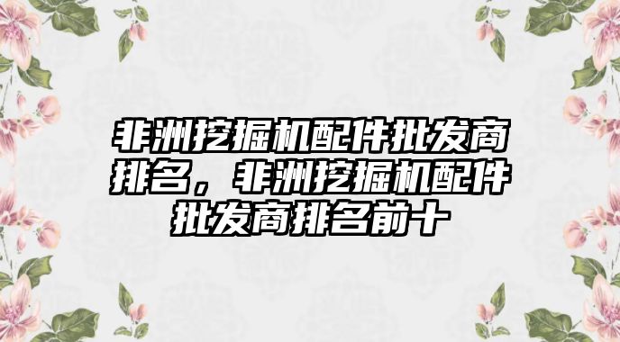 非洲挖掘機(jī)配件批發(fā)商排名，非洲挖掘機(jī)配件批發(fā)商排名前十
