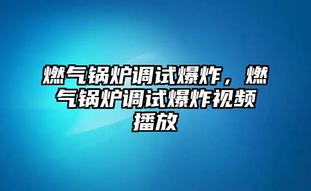 燃?xì)忮仩t調(diào)試爆炸，燃?xì)忮仩t調(diào)試爆炸視頻播放
