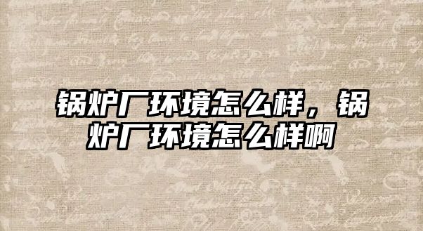 鍋爐廠環(huán)境怎么樣，鍋爐廠環(huán)境怎么樣啊