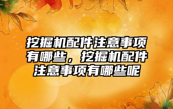 挖掘機(jī)配件注意事項有哪些，挖掘機(jī)配件注意事項有哪些呢