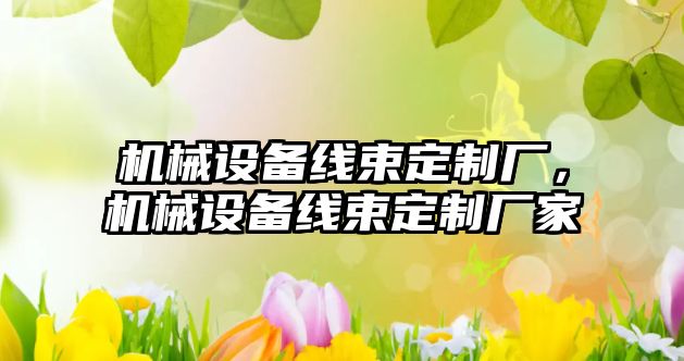 機械設(shè)備線束定制廠，機械設(shè)備線束定制廠家