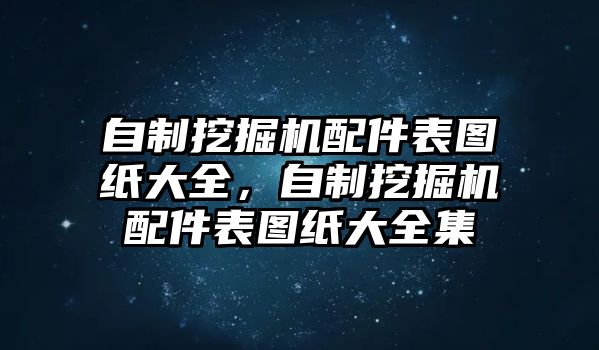 自制挖掘機配件表圖紙大全，自制挖掘機配件表圖紙大全集