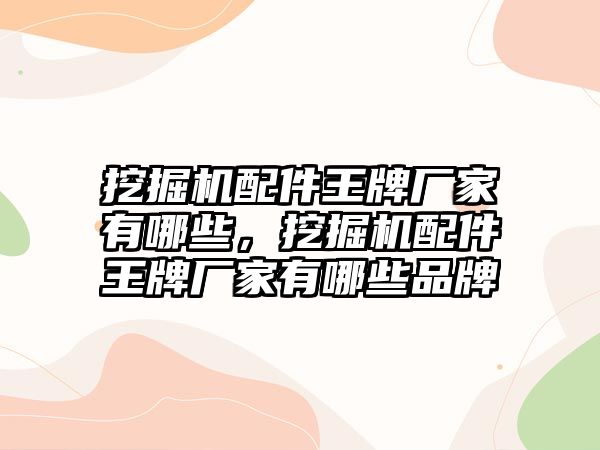 挖掘機配件王牌廠家有哪些，挖掘機配件王牌廠家有哪些品牌