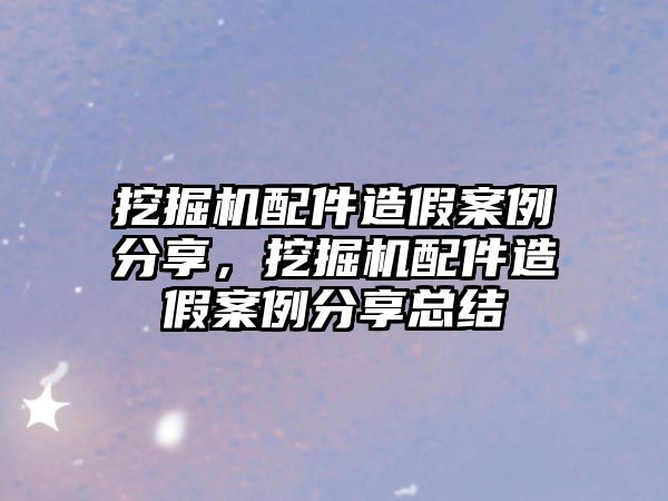 挖掘機(jī)配件造假案例分享，挖掘機(jī)配件造假案例分享總結(jié)