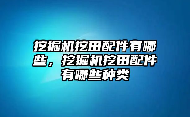 挖掘機(jī)挖田配件有哪些，挖掘機(jī)挖田配件有哪些種類