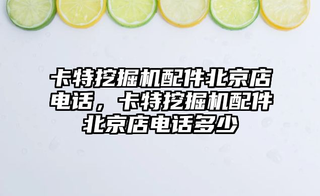 卡特挖掘機配件北京店電話，卡特挖掘機配件北京店電話多少