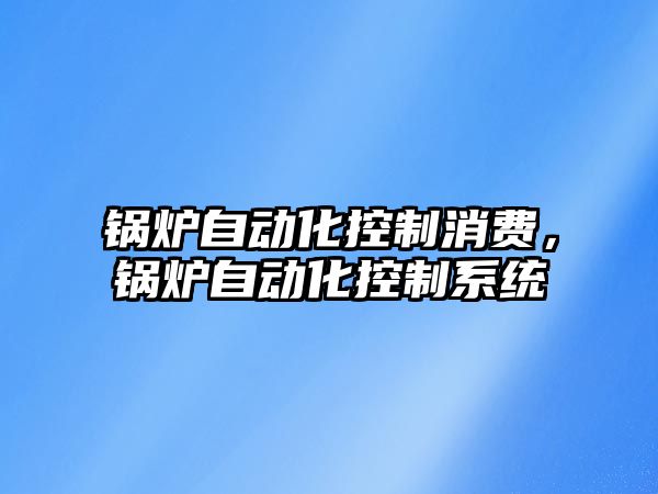 鍋爐自動化控制消費，鍋爐自動化控制系統(tǒng)