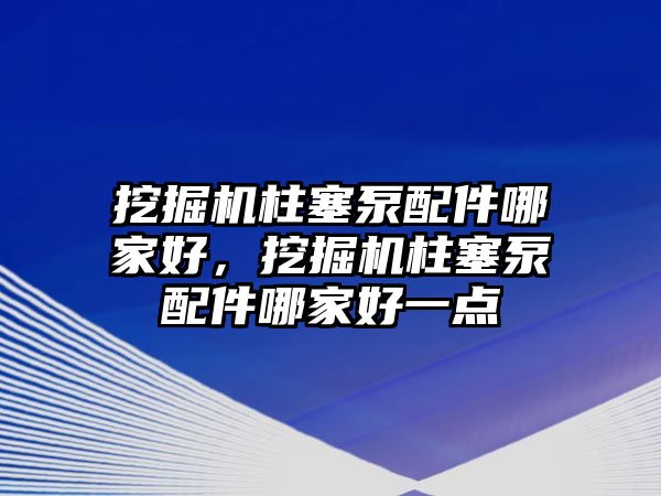挖掘機(jī)柱塞泵配件哪家好，挖掘機(jī)柱塞泵配件哪家好一點(diǎn)