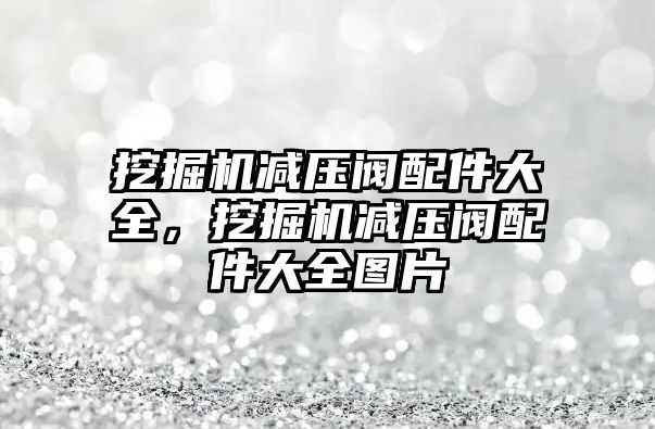 挖掘機(jī)減壓閥配件大全,挖掘機(jī)減壓閥配件大全圖片