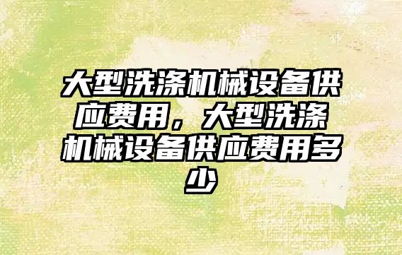 大型洗滌機械設備供應費用，大型洗滌機械設備供應費用多少