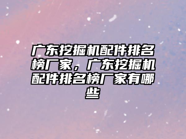 廣東挖掘機(jī)配件排名榜廠家，廣東挖掘機(jī)配件排名榜廠家有哪些