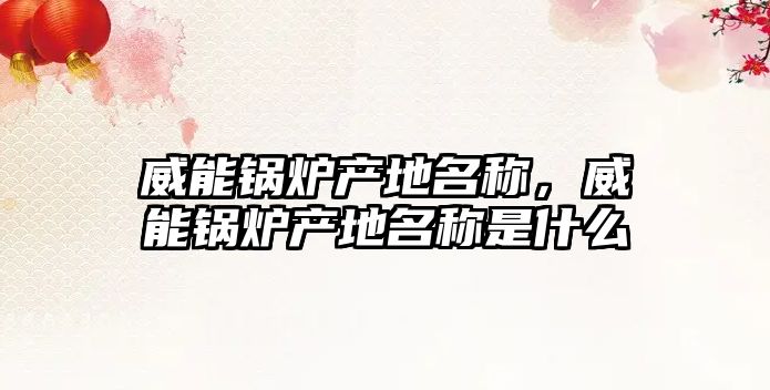 威能鍋爐產(chǎn)地名稱，威能鍋爐產(chǎn)地名稱是什么