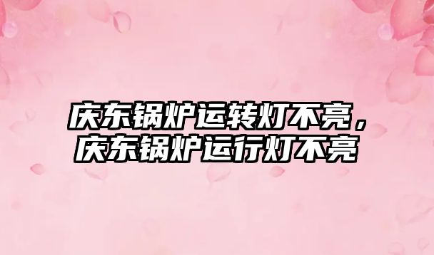 慶東鍋爐運(yùn)轉(zhuǎn)燈不亮，慶東鍋爐運(yùn)行燈不亮