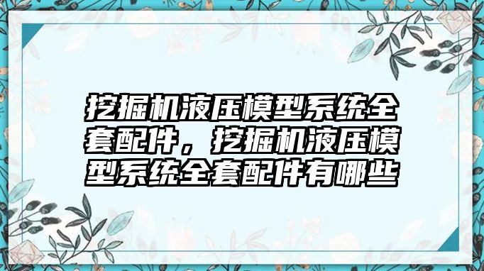 挖掘機(jī)液壓模型系統(tǒng)全套配件，挖掘機(jī)液壓模型系統(tǒng)全套配件有哪些