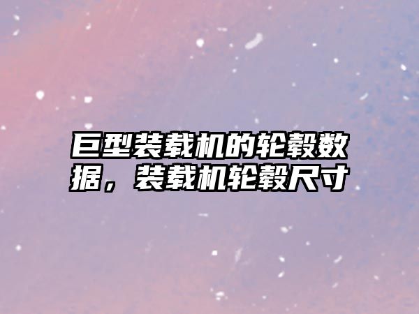 巨型裝載機的輪轂數(shù)據(jù)，裝載機輪轂尺寸