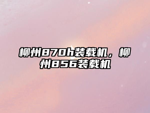 柳州870h裝載機(jī)，柳州856裝載機(jī)