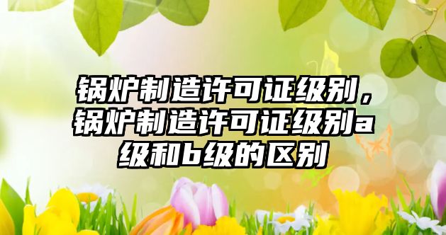 鍋爐制造許可證級(jí)別，鍋爐制造許可證級(jí)別a級(jí)和b級(jí)的區(qū)別