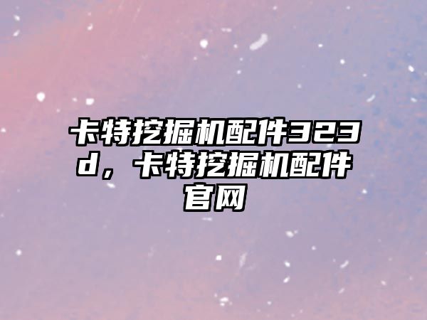 卡特挖掘機(jī)配件323d，卡特挖掘機(jī)配件官網(wǎng)