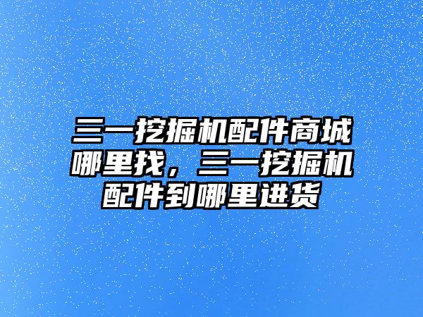 三一挖掘機配件商城哪里找，三一挖掘機配件到哪里進貨