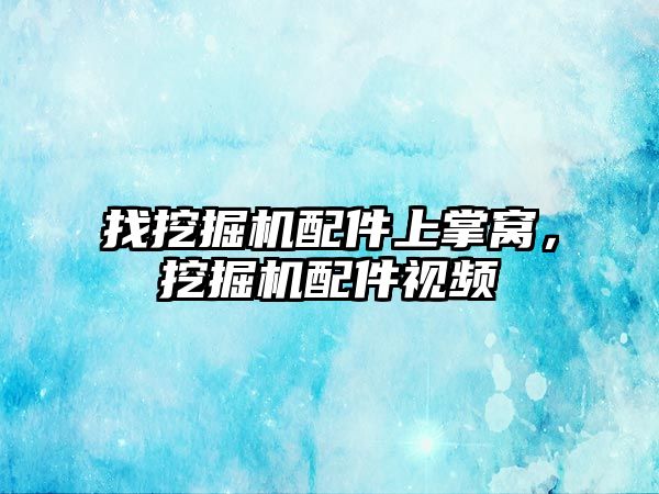 找挖掘機(jī)配件上掌窩，挖掘機(jī)配件視頻