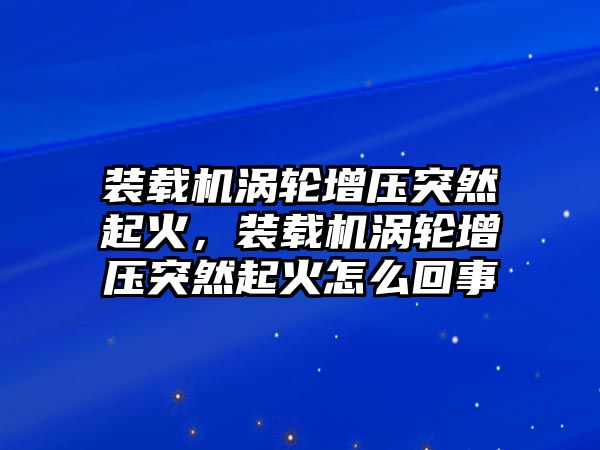 裝載機(jī)渦輪增壓突然起火，裝載機(jī)渦輪增壓突然起火怎么回事