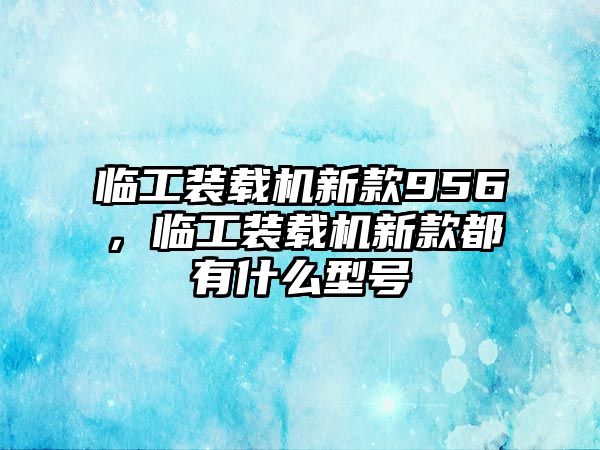臨工裝載機(jī)新款956，臨工裝載機(jī)新款都有什么型號