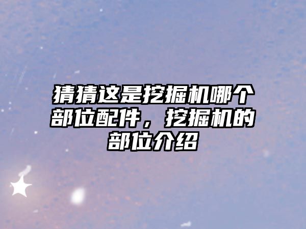 猜猜這是挖掘機哪個部位配件，挖掘機的部位介紹