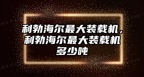 利勃海爾最大裝載機，利勃海爾最大裝載機多少噸