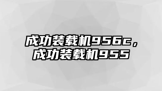 成功裝載機(jī)956c，成功裝載機(jī)955