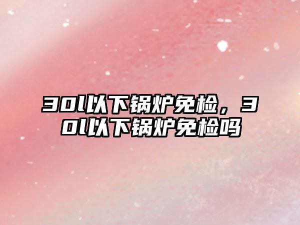 30l以下鍋爐免檢，30l以下鍋爐免檢嗎