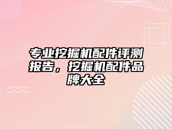 專業(yè)挖掘機(jī)配件評(píng)測(cè)報(bào)告，挖掘機(jī)配件品牌大全