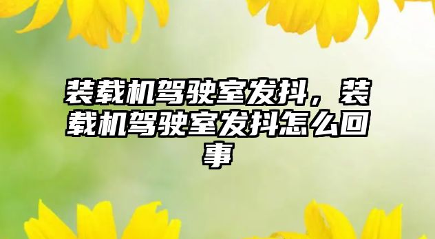 裝載機駕駛室發(fā)抖，裝載機駕駛室發(fā)抖怎么回事